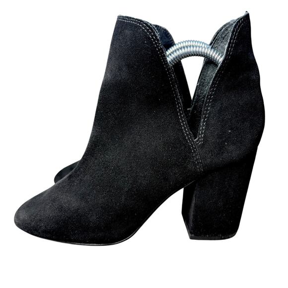 STEVE MADDEN Women 6.5 Rookie Black Suede Block Heel Ankle Booties - Picture 1 of 8
